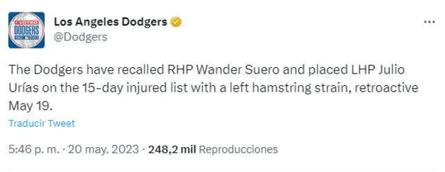 Julio Urías Dodgers