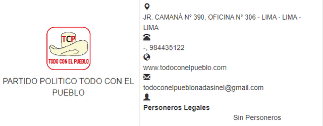 Partido político 'Todo con el Pueblo' se encuentra en proceso de inscripción en el JNE. Foto: captura de pantalla   
