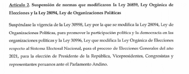 Proyecto de ley de Podemos Perú.