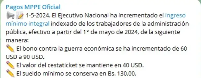 Nicolás Maduro realizó una serie de anuncios por el día del trabajador. Foto: Pagos MPPE   
