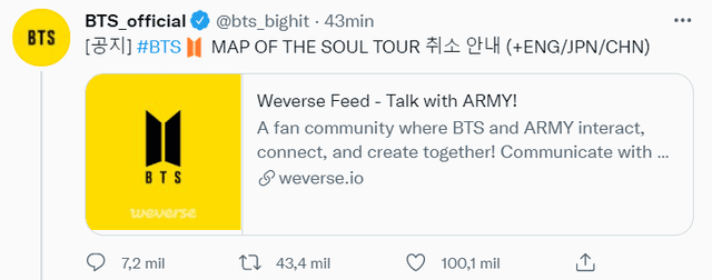 BTS, Map of the soul tour