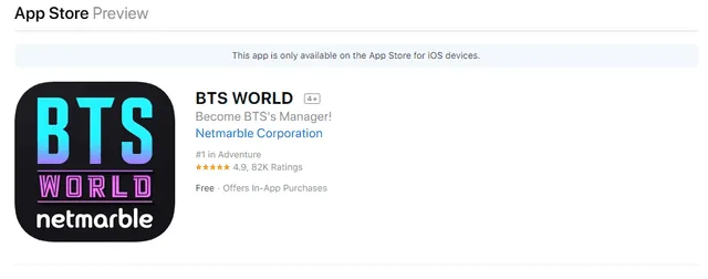 BTS World para iOS