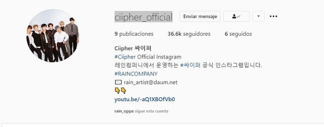 Captura del perfil en instagram oficial de Ciipher. Foto: @ciipher_official