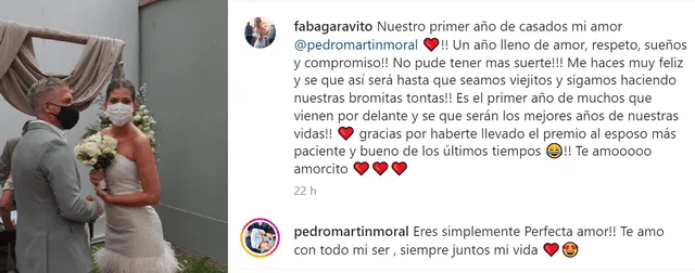 Fabiola Garavito dedica emotivas palabras a Pedro Moral. Foto: Instagram