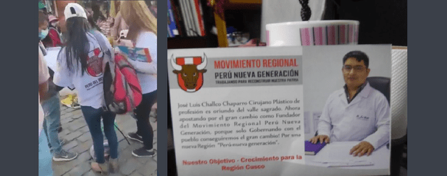 A la izquierda se ve el logo de la agrupación que recolecta las firmas. A la derecha, hay un volante del movimiento regional con el mismo logo. Foto: Twitter (izquierda) y A primera hora (derecha)