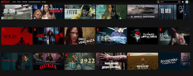 Código para ver pelícuas de terror en Netlix. Foto: Netflix