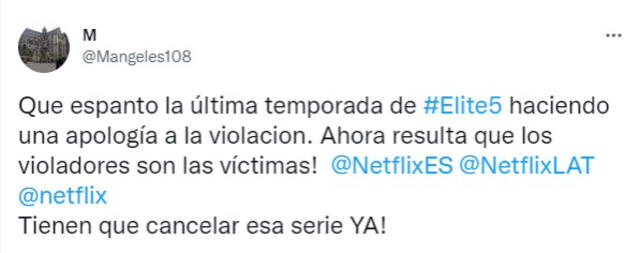 Espectadores de "Élite 5" reaccionan a la más reciente polémica de la serie de Netflix. Foto: captura de Twitter