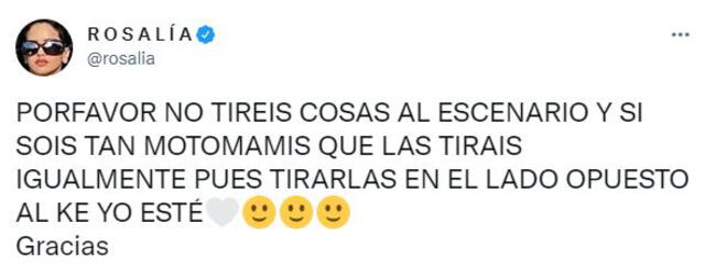 Rosalía hace pedido a sus fans tras incidente en San Diego.