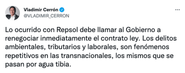 Twitter de Vladimir Cerrón