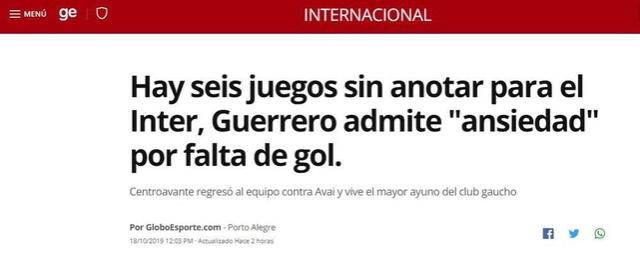 Paolo Guerrero: prensa brasileña