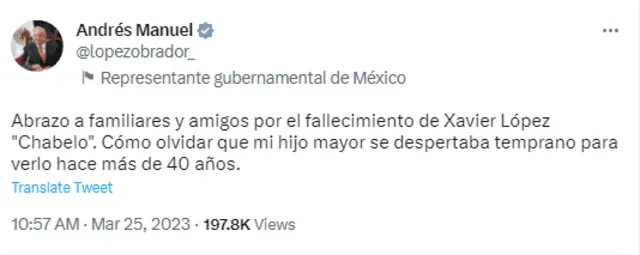  Manuel Lopez Obrador se despide de Chabelo. Foto: Twitter   