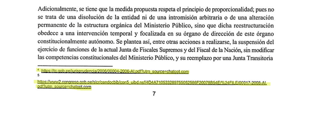 Pie de página del proyecto que evidencian el uso de Inteligencia Artificial. Foto: Congreso   