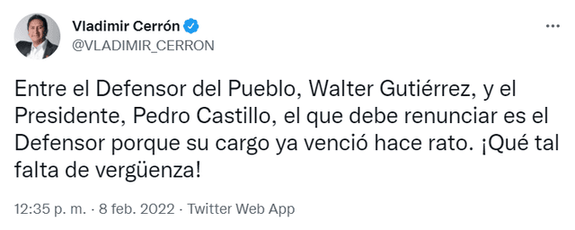 Vladimir Cerrón - Walter Gutiérrez