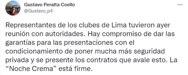 Alianza Lima, Universitario y Sporting Cristal no tendrían problemas para realizar sus partidos de presentación. Foto: captura de @Gustavo_p4/Twitter