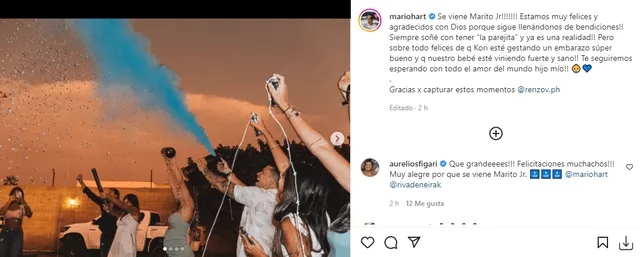 Mario Hart expresó su felicidad a través de sus redes sociales. Foto: Mario Hart/Instagram.