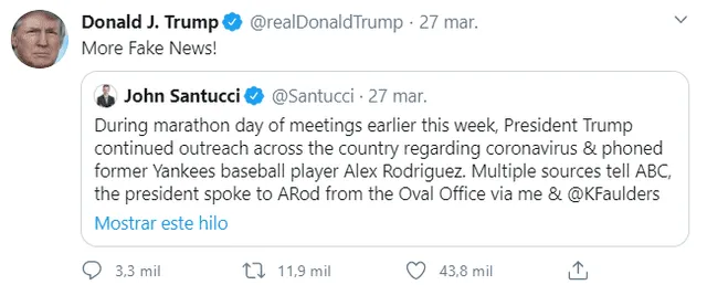 Donald Trump haber llamado a Alex Rodriguez.