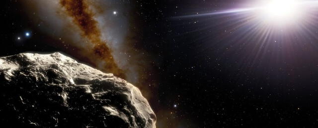 Ilustración del asteroide troyano terrestre 2020 XL5 iluminado por el Sol. Foto: NOIRLab / NSF /AURA/ J. da Silva / Spaceengine