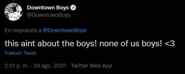 Cuarto post de Downtown boys sobre denuncia de plagio a SM por póster de NCT 127. Foto: captura Twitter