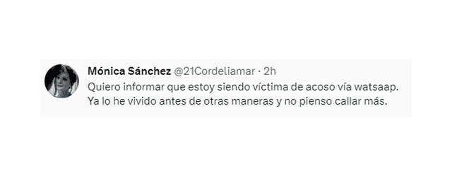 Mónica Sánchez se suma a la larga lista de artistas que han denunciado ser víctimas de acoso cibernético. Foto: Twitter/Mónica Sánchez   