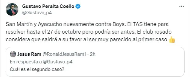 Sport Boys confía en que el segundo caso en su contra en el TAS también salga a su favor. Foto: captura de Gustavo Peralta Coello/'X' 