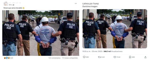 <em>Desinformación sobre las deportaciones en Estados Unidos. Foto: captura de Facebook / X</em>   