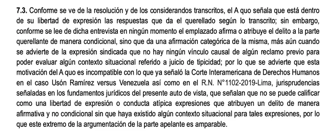 Sala anuló el rechazo de plano de la querella   