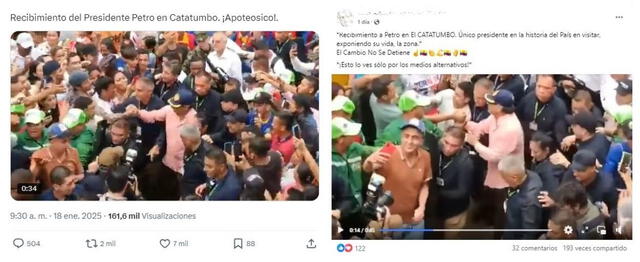 <em>Desinformación sobre Gustavo Petro. Foto: captura de X / Facebook</em>   