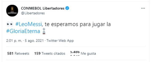 La Libertadores invitó a Messi a venir a jugar el torneo sudamericano.