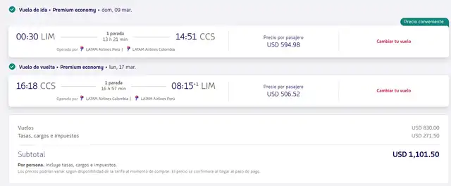 Latam Airlines tiene pasajes directos a Venezuela a partir de marzo 2025. Foto: web Latam Airlines Latam Airlines tiene pasajes directos a Venezuela a partir de marzo 2025. Foto: web Latam Airlines