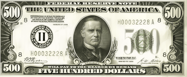  Billete de 500 dólares de 1928. Foto: Foronum<br>    