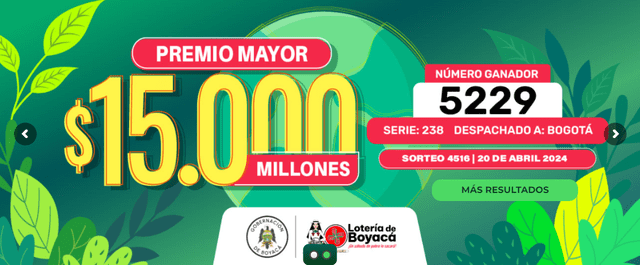  Premio Mayor de la Lotería de Boyacá se fue para Bogotá. Foto: Lotería de Boyacá   
