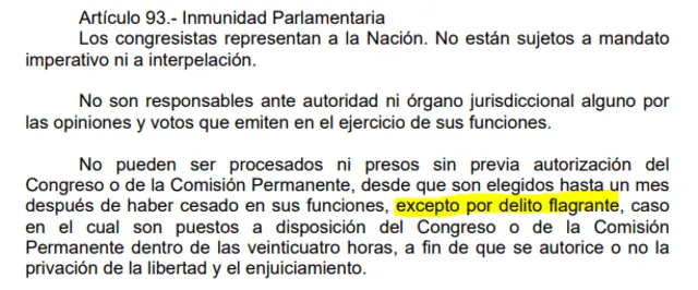 Artículo 93 de la Constitución Política del Perú.