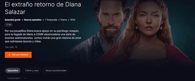  'El extraño retorno de Diana Salazar' en ViX. Foto: captura ViX   