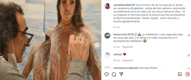 Yigal Ozeri pinto a Michelle Soifer en el Monumental Callao