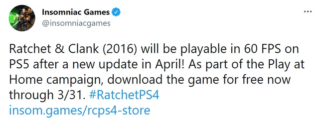 Anuncio de la nueva actualización para PS5. Foto: Twitter