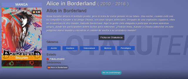 Alice in Borderland, doramas, manga