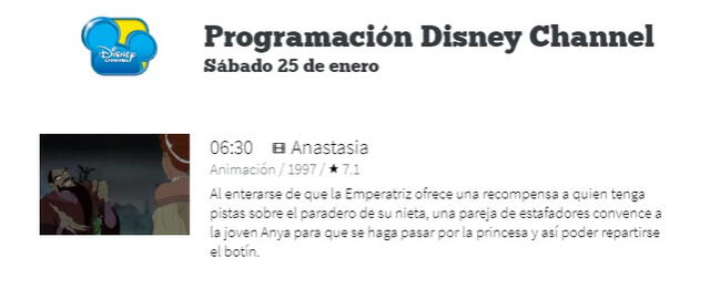 Disney Channel trasmitió "Anastasia"