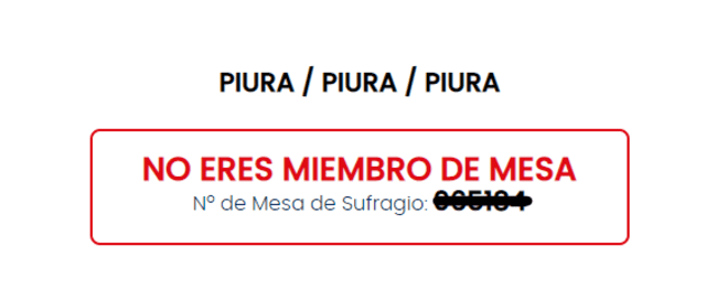 Este es el aviso que te permitirá conocer si eres o no miembro de mesa. Foto: captura de ONPE