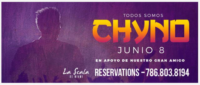 Poster promocional del concierto benéfico a favor de Chyno Miranda. Foto: Instagram