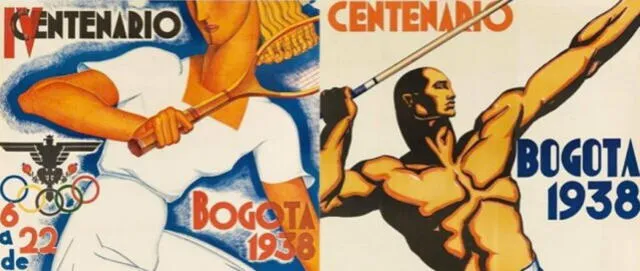 Afiche de los Juegos Bolivarianos celebrados en Bogotá en 1938. Foto: Narratlón   