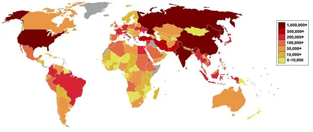  Los países con mayores soldados activos en el mundo. Foto: Wikipedia<br>    