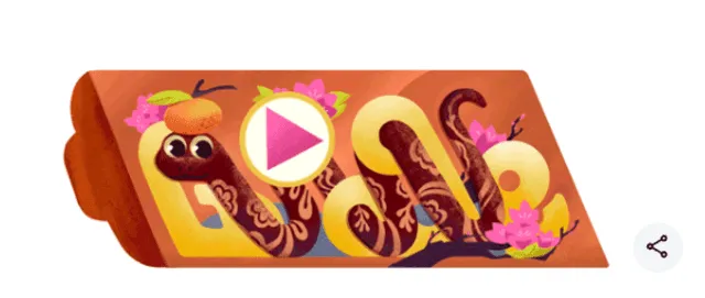  Diseño del doodle por el Año Nuevo Chino 2025. Foto: Google   