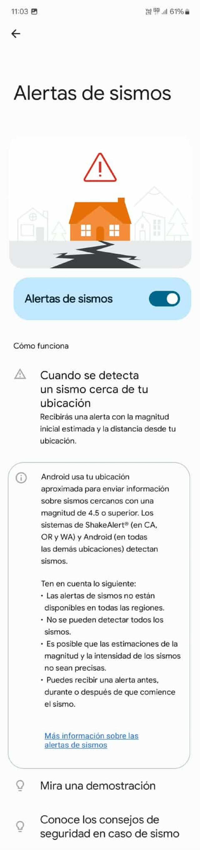 Asegúrate que la función 'Alertas de sismos' esté activada. Foto: La República Asegúrate que la función 'Alertas de sismos' esté activada. Foto: La República
