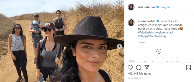 Publicación de Aislinn Derbez por 14 de febrero. (Foto: Instagram)