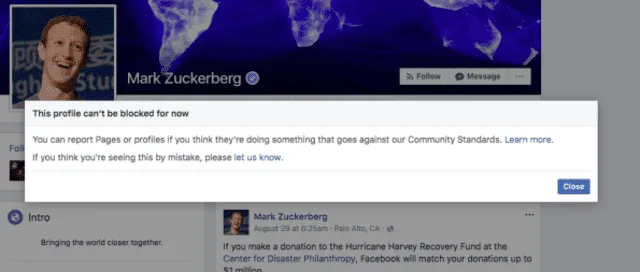 Hace algunos años se producía un error cuando intentabas bloquear a Mark Zuckerberg. Foto: Xataka