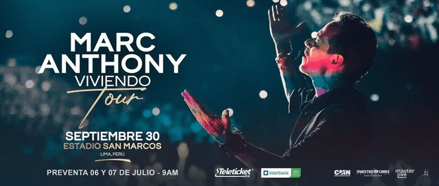Marc Anthony llega a Lima con su tour "Viviendo".