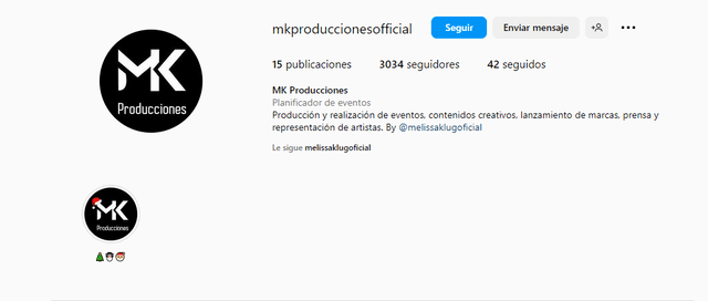  "MK Productions" is an advertising company of Melissa Klug.  Photo: Instagram   