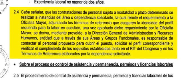  Informe de Contraloría sobre contrataciones de la Oficina Legal y Constitucional del Congreso.   