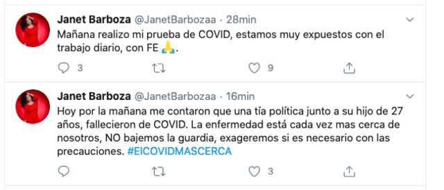 Janet Barboza en Twitter