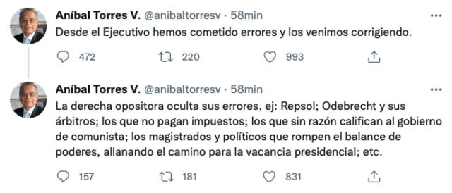 Tuit de Aníbal Torres